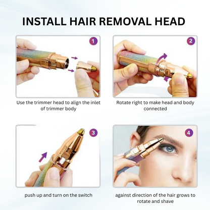2 In 1 Facial Hair Remover & Eyebrow Trimmer